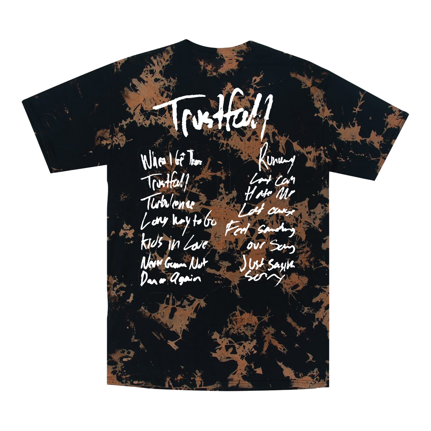 TRUSTFALL Bleach Dye Black Tee