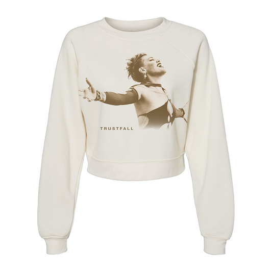 TRUSTFALL Praise Cream Crop Crewneck