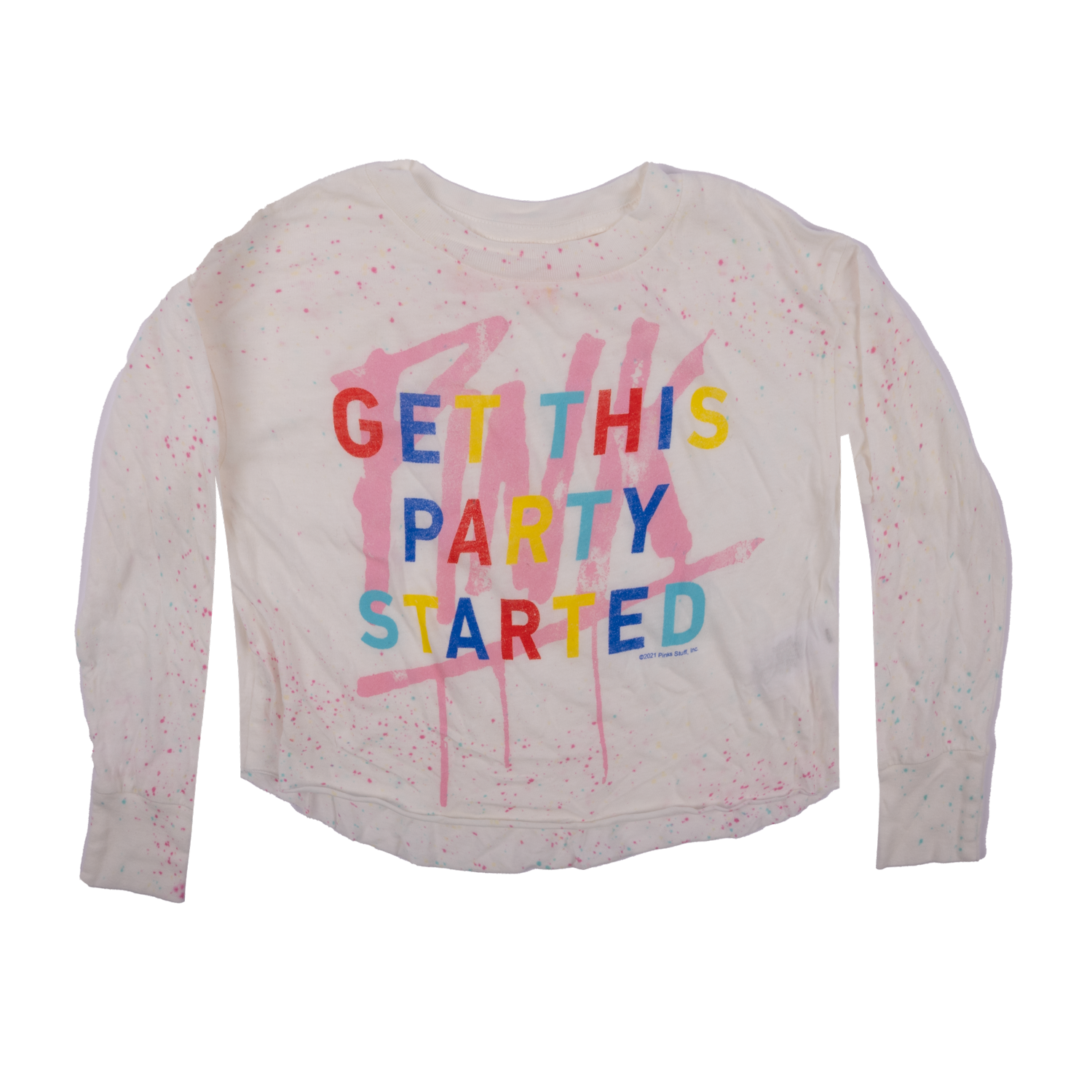 Rowdy Sprout P!NK Party Splatter Youth Slouch Tee