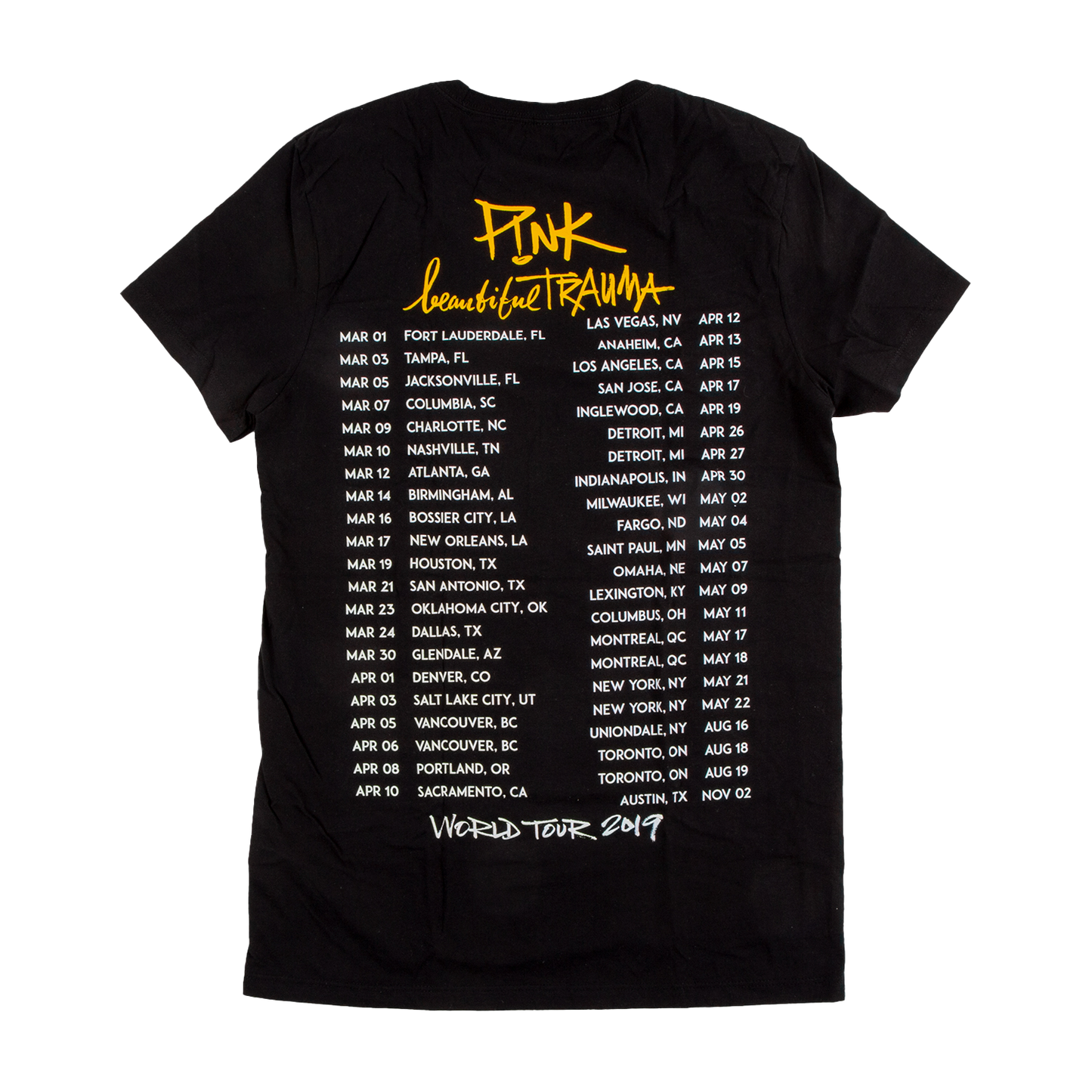 North America 2019 Black Tour Tee V2