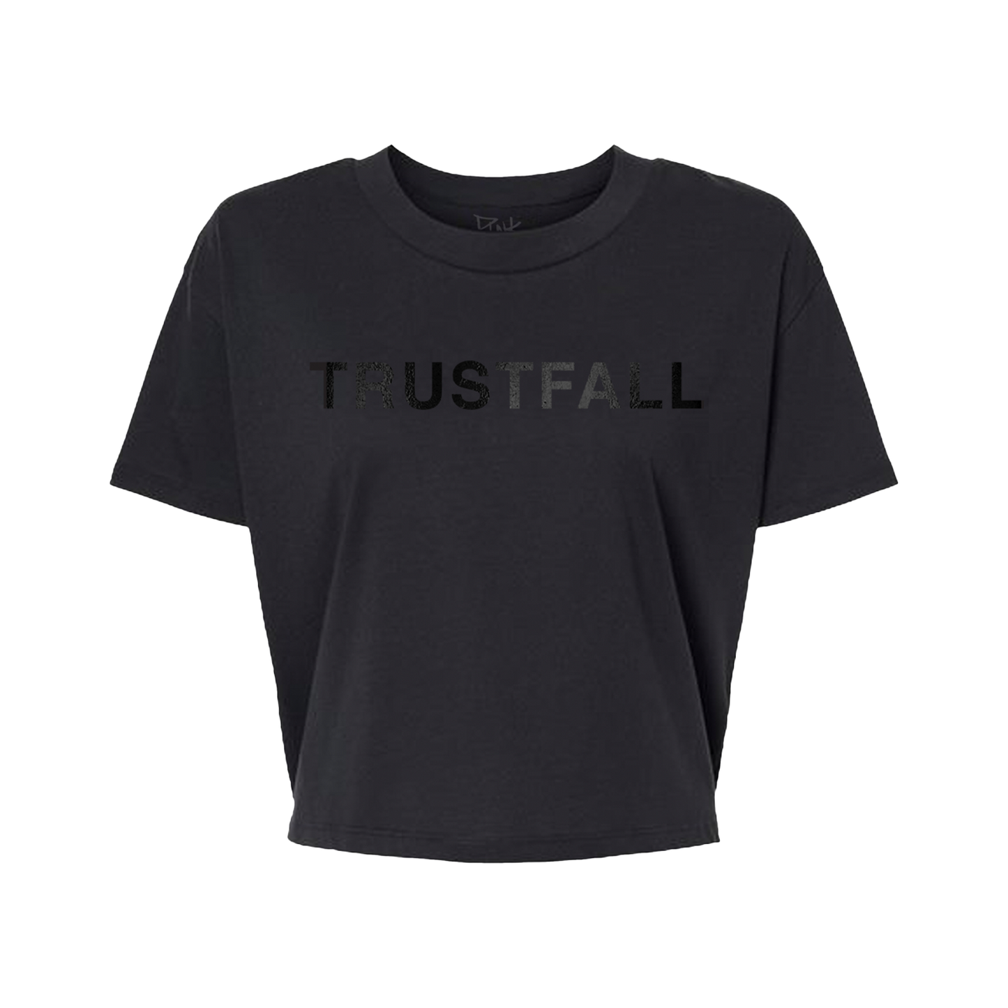 TRUSTFALL Black Foil Crop Tee