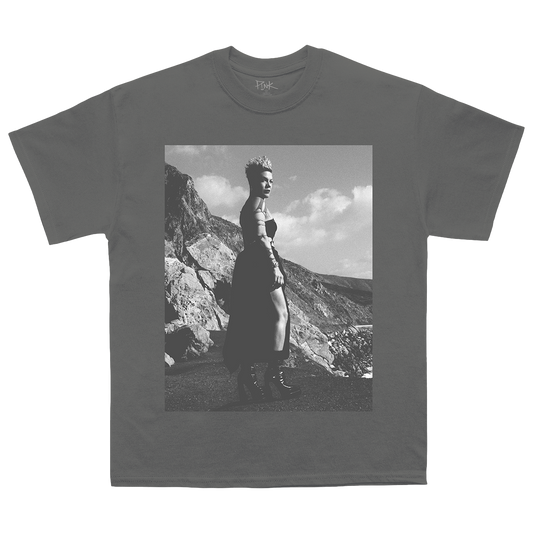 TRUSTFALL Charcoal Tour Tee