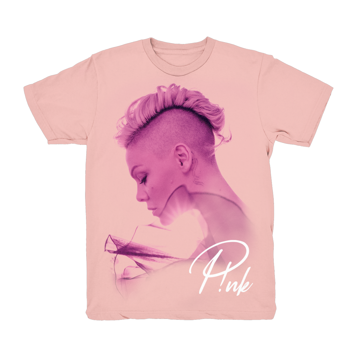 P!NK Summer 2022 Rainbow Photo White Tee