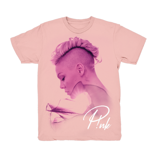 P!NK Silhouette Photo Peach Tee